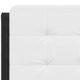 Bed Frame with LED without Mattress "Zadar" Black and White 137x190 cm