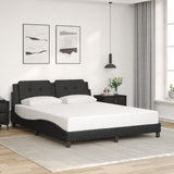 Bed Frame with LED without Mattress "Zadar" Black 152x203 cm