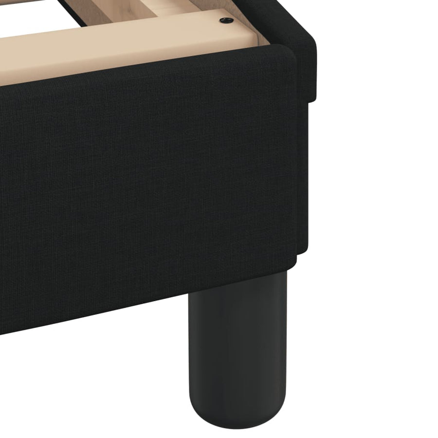 Bed Frame with LED without Mattress "Hvar" Black 90x190 cm Fabric