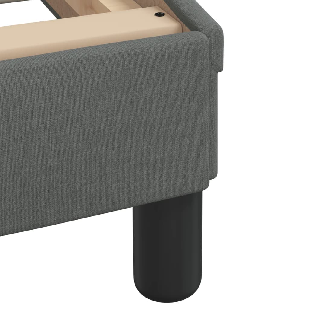 Bed Frame with LED without Mattress "Hvar" Dark Grey 107x203 cm King Single Fabric