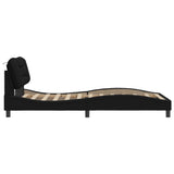 Bed Frame with LED without Mattress "Hvar" Black 107x203 cm King Single Fabric