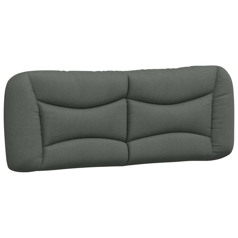 Bed Frame with LED without Mattress "Hvar" Dark Grey 137x190 cm Double Fabric