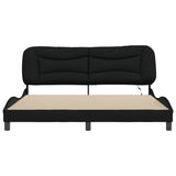 Bed Frame with LED without Mattress "Hvar" Black 180x200 cm King Fabric