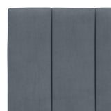 Bed Frame with LED without Mattress "Hanko" Dark Grey 90x190 cm Velvet