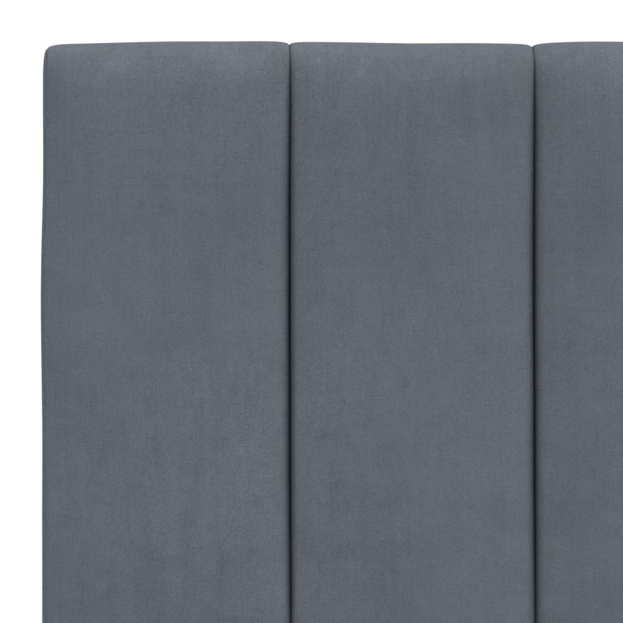 Bed Frame with LED without Mattress "Hanko" Dark Grey 90x190 cm Velvet
