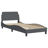 Bed Frame with LED without Mattress "Hanko" Dark Grey 90x190 cm Velvet