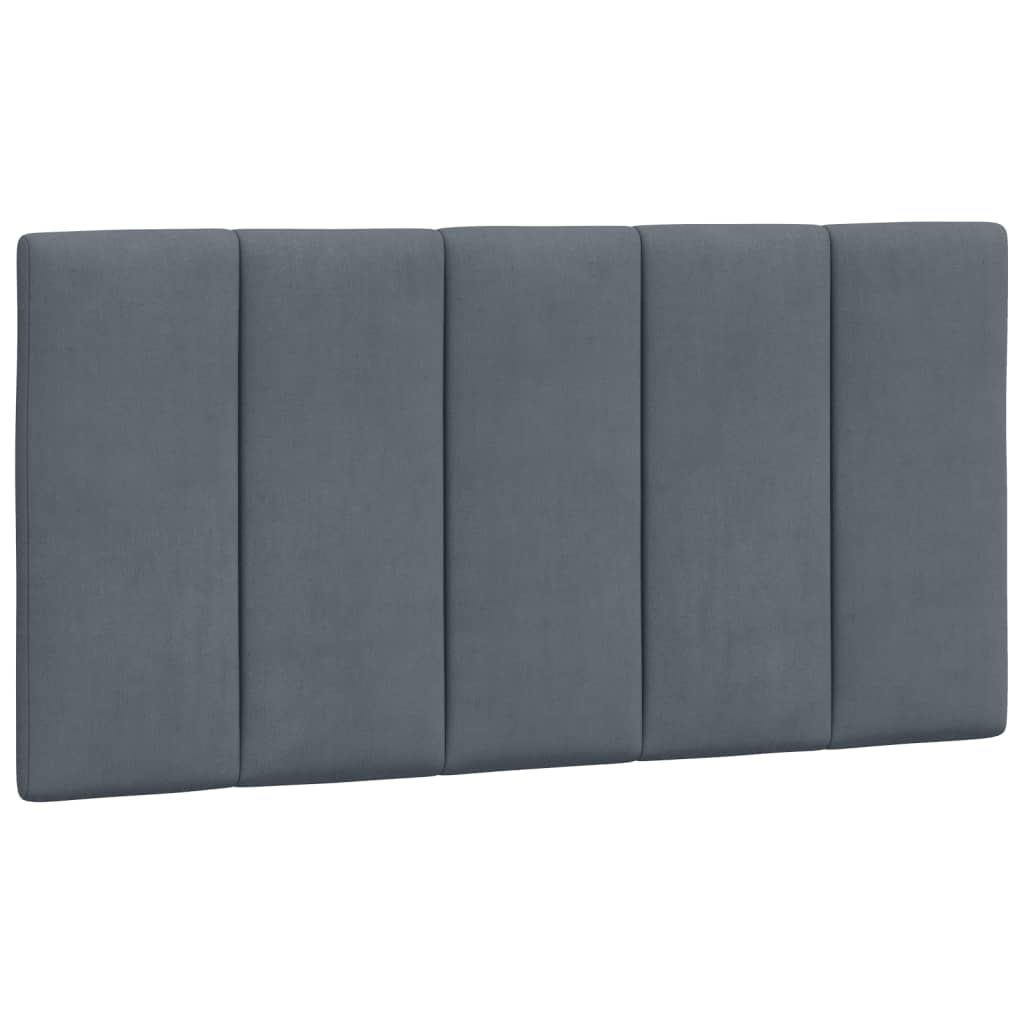 Bed Frame with LED without Mattress "Hanko" Dark Grey 107x203 cm King Single Velvet