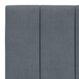 Bed Frame with LED without Mattress "Hanko" Dark Grey 107x203 cm King Single Velvet