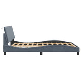 Bed Frame with LED without Mattress "Hanko" Dark Grey 152x203 cm Queen Velvet
