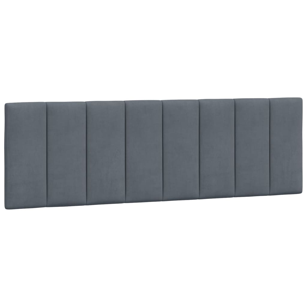 Bed Frame with LED without Mattress "Hanko" Dark Grey 152x203 cm Queen Velvet