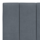 Bed Frame with LED without Mattress "Hanko" Dark Grey 152x203 cm Queen Velvet