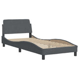 Bed Frame with LED without Mattress Dark Grey 90x190 cm Velvet - Extra Image