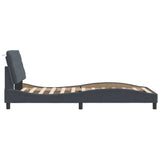 Bed Frame with LED without Mattress Dark Grey 107x203 cm King Single Velvet