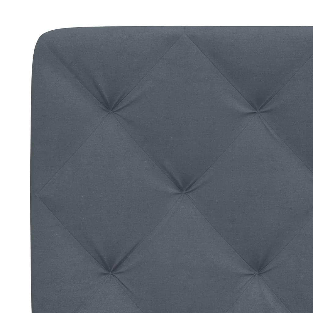 Bed Frame with LED without Mattress Dark Grey 107x203 cm King Single Velvet