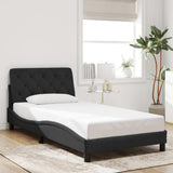 Bed Frame with LED without Mattress Black 107x203 cm King Single Velvet
