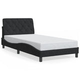 Bed Frame with LED without Mattress Black 107x203 cm King Single Velvet