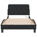 Bed Frame with LED without Mattress Black 107x203 cm King Single Velvet