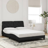 Bed Frame with LED without Mattress Black 137x190 cm Velvet