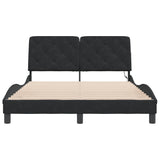 Bed Frame with LED without Mattress Black 137x190 cm Velvet