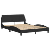 Bed Frame with LED without Mattress Black 137x190 cm Velvet - Extra Image