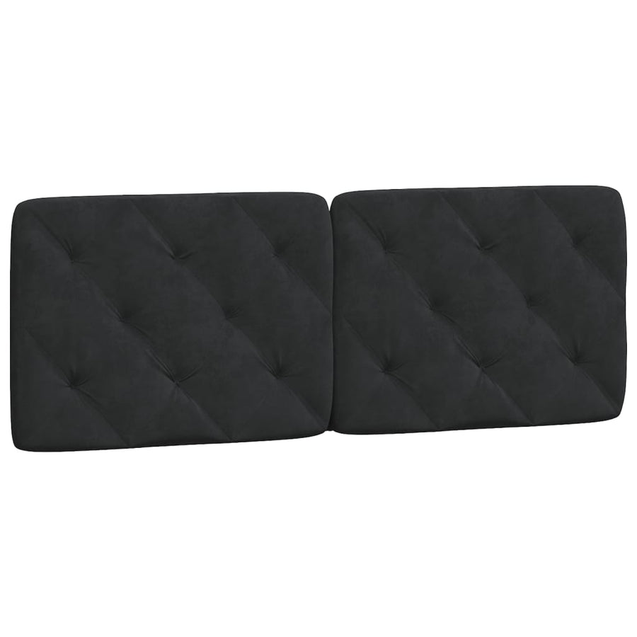 Bed Frame with LED without Mattress Black 137x190 cm Velvet