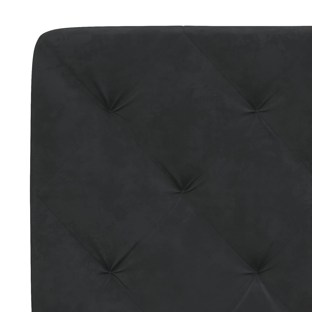 Bed Frame with LED without Mattress Black 137x190 cm Velvet