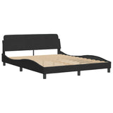 Bed Frame with LED without Mattress Black 152x203 cm Queen Velvet - Extra Image