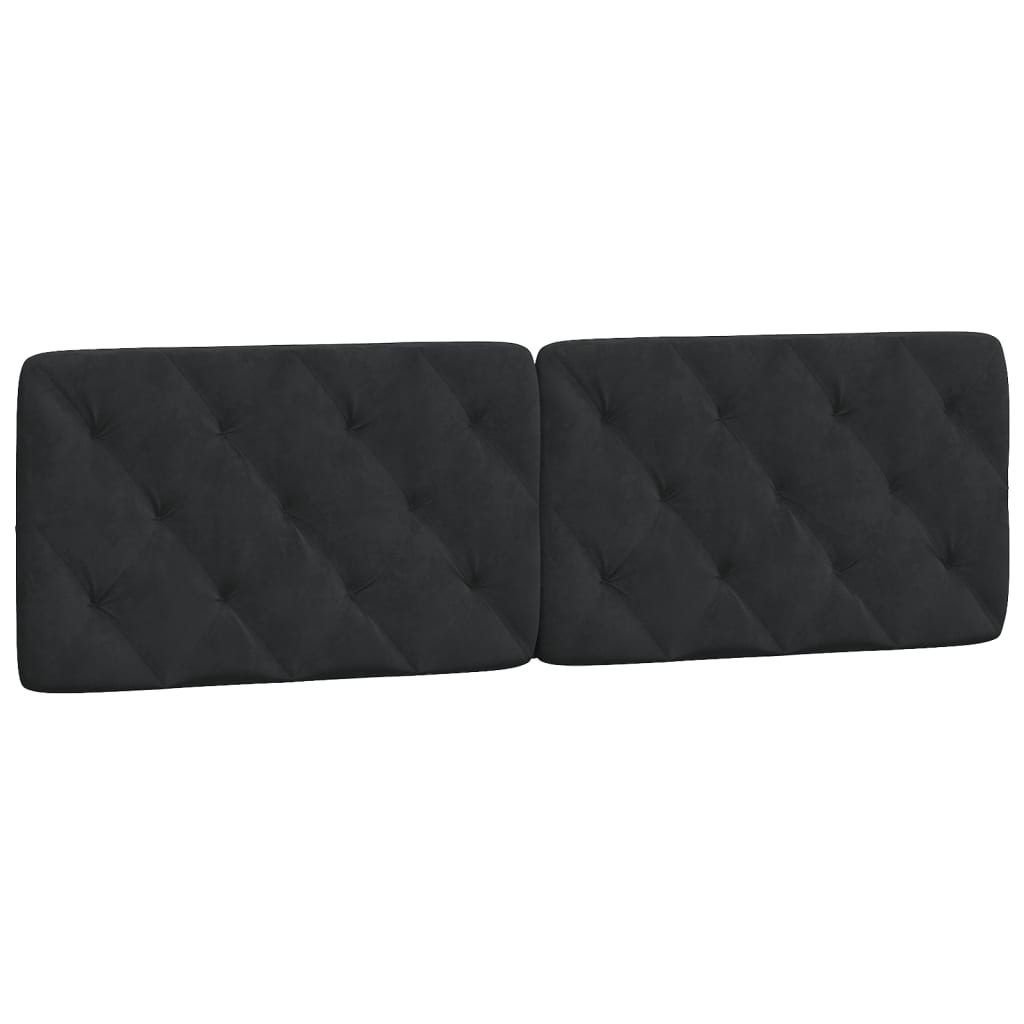 Bed Frame with LED without Mattress Black 152x203 cm Queen Velvet