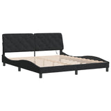 Bed Frame with LED without Mattress Black 180x200 cm Velvet - Side View
