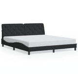 Bed Frame with LED without Mattress Black 180x200 cm Velvet - 45-Degree Angle