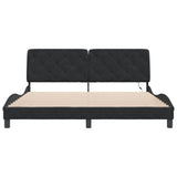 Bed Frame with LED without Mattress Black 180x200 cm Velvet