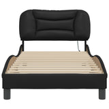 Bed Frame with LED without Mattress "Hvar" Black 90x190 cm