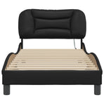 Bed Frame with LED without Mattress "Hvar" Black 90x190 cm