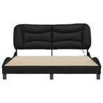 Bed Frame with LED without Mattress "Hvar" Black 152x203 cm
