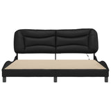 Bed Frame with LED without Mattress "Hvar" Black 180x200 cm