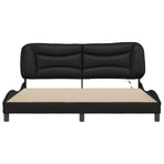 Bed Frame with LED without Mattress "Hvar" Black 180x200 cm