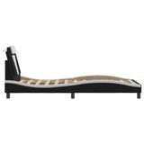 Bed Frame "Viana" with LED without Mattress Black and White 90x190 cm