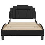 Bed Frame "Viana" with LED without Mattress Black 107x203 cm
