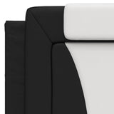 Bed Frame "Viana" with LED without Mattress Black and White 107x203 cm