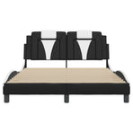 Bed Frame "Viana" with LED without Mattress Black and White 137x190 cm