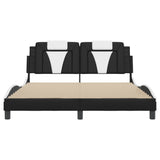Bed Frame "Viana" with LED without Mattress Black and White 152x203 cm