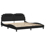 Bed Frame "Viana" with LED without Mattress Black 180x200 cm