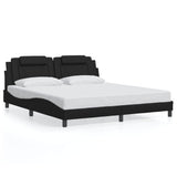 Bed Frame "Viana" with LED without Mattress Black 180x200 cm