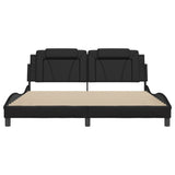 Bed Frame "Viana" with LED without Mattress Black 180x200 cm