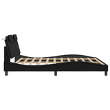Bed Frame "Viana" with LED without Mattress Black 180x200 cm