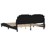 Bed Frame "Viana" with LED without Mattress Black 180x200 cm