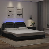 Bed Frame "Viana" with LED without Mattress Black 180x200 cm