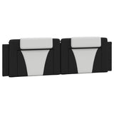 Bed Frame "Viana" with LED without Mattress Black and White 180x200 cm