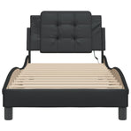 Bed Frame with LED without Mattress "Zadar" Black 90x190 cm