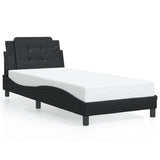 Bed Frame with LED without Mattress "Zadar" Black 107x203 cm